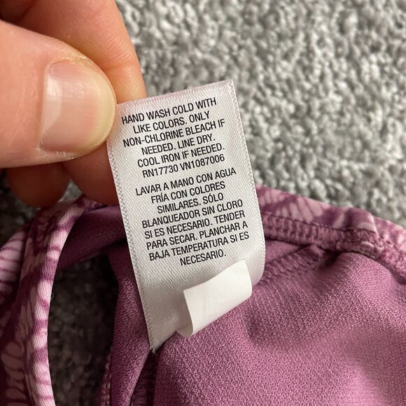 Shade & Shore Swimwear Bikini Top Womens Medium Multi Geometric Ruffle Spaghetti - Picture 12 of 14